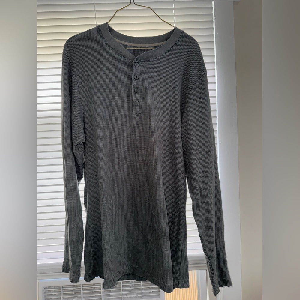 Grey Jockey Thermal henley long sleeves size medium